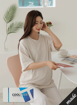韓国マタニティウェア*クールエバーライト半袖Tシャツ
